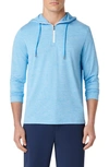 Bugatchi Quarter Zip Performance Hoodie In Azure