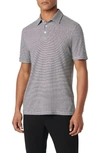 Bugatchi Pinstripe Hemp & Lyocell Polo In Black