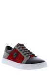 Robert Graham Men's Trixie Colorblock Mix-leather Low-top Sneakers In Red