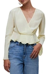 Madewell Bell Sleeve Wrap Top In Candlelight