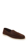 John Lobb Dark Brown Suede Casual Shoes With Velcro Closure In Dark Brown