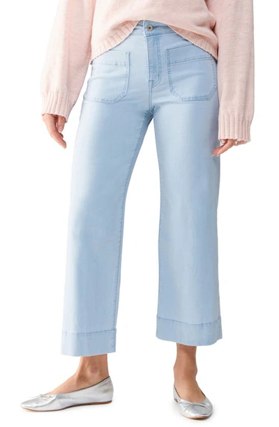Sanctuary The Marine Crop Straight Leg Jeans In Blue