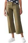 Sanctuary The Marine Cropped Wide Leg Pants In Burnt Oliv