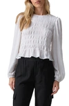 SANCTUARY GET TOGETHER SMOCKED LONG SLEEVE TOP