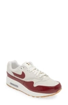 Nike Air Max 1 Lx Sneaker In Sail/ Team Red/ Light Brown