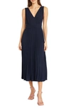 DONNA MORGAN FOR MAGGY PLEATED MIDI DRESS