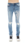 CULT OF INDIVIDUALITY PUNK RIPPED SUPER SKINNY JEANS