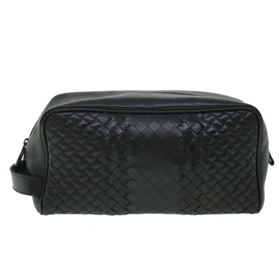 Bottega Veneta Intrecciato Black Leather Clutch Bag ()
