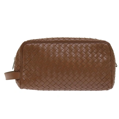 Bottega Veneta Intrecciato Brown Leather Clutch Bag ()