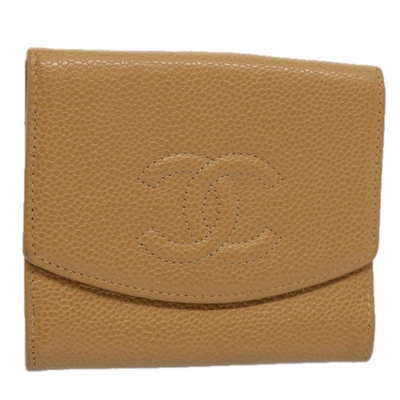 Pre-owned Chanel Beige Leather Wallet  ()