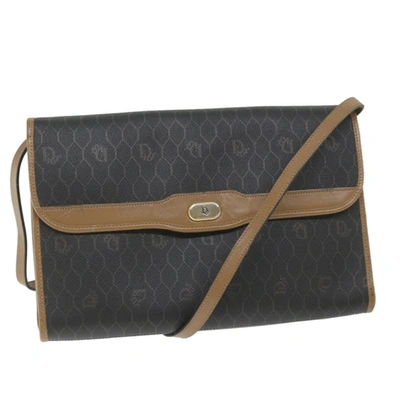 Dior Honeycomb Black Canvas Shoulder Bag ()