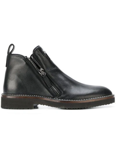 Giuseppe Zanotti Austin Double-zipper Leather Boots In Black