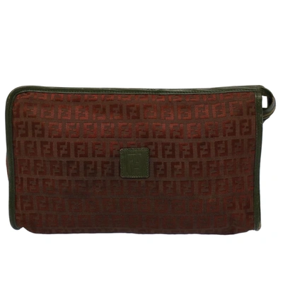 Fendi Brown Canvas Clutch Bag ()