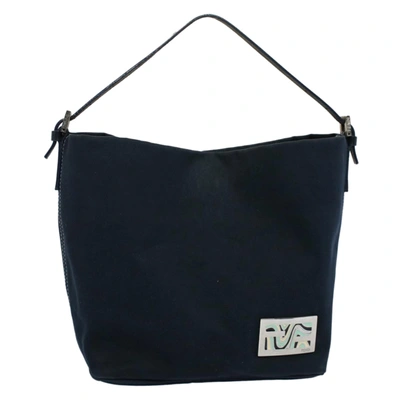 Fendi Navy Canvas Shoulder Bag ()