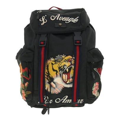 Gucci Black Canvas Backpack Bag ()
