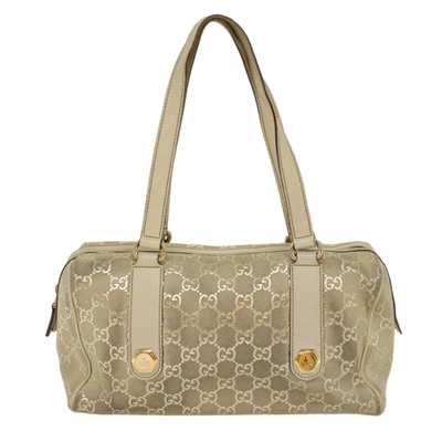 Gucci Boston Beige Canvas Shoulder Bag ()