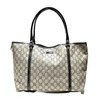 GUCCI GUCCI CABAS GREY LEATHER TOTE BAG (PRE-OWNED)