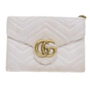 GUCCI GUCCI GG MARMONT WHITE LEATHER SHOULDER BAG (PRE-OWNED)
