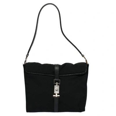 Gucci Jackie Black Canvas Shoulder Bag ()