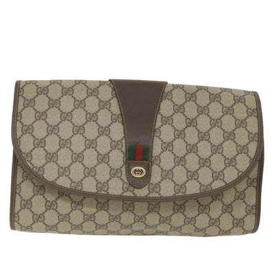 Gucci Ophidia Beige Canvas Clutch Bag ()