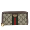 GUCCI GUCCI OPHIDIA CAMEL CANVAS WALLET  (PRE-OWNED)