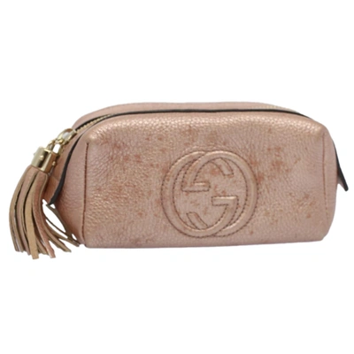 Gucci Soho Pink Leather Clutch Bag ()