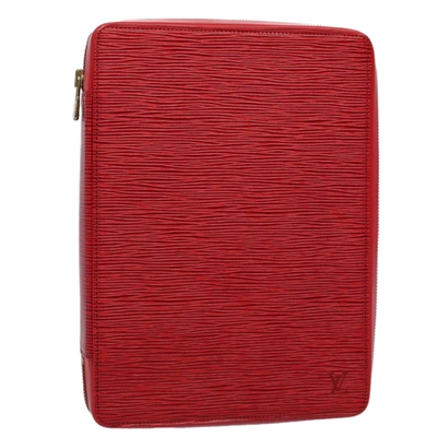 Pre-owned Louis Vuitton Agenda Cover Red Leather Wallet  ()