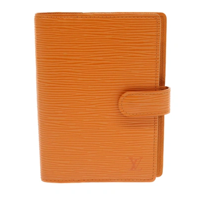 Pre-owned Louis Vuitton Agenda Pm Orange Leather Wallet  ()