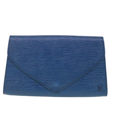 Pre-owned Louis Vuitton Art Déco Blue Leather Clutch Bag ()