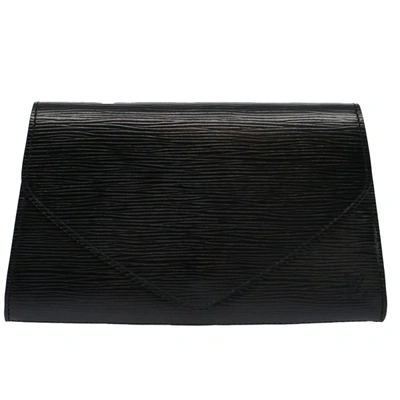 Pre-owned Louis Vuitton Art Déco Black Leather Clutch Bag ()