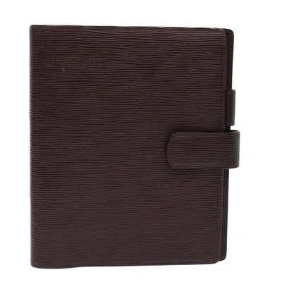 Pre-owned Louis Vuitton Couverture Agenda De Bureau Brown Leather Wallet  ()