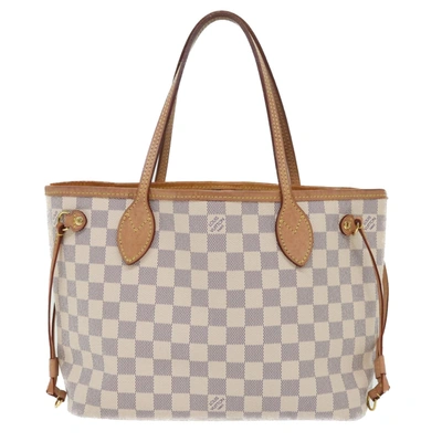 Pre-owned Louis Vuitton Neverfull Pm White Canvas Tote Bag ()