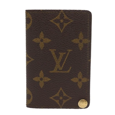 Pre-owned Louis Vuitton Porte Carte Crédit Pression Brown Canvas Wallet  ()
