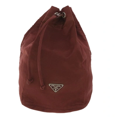 Prada Burgundy Synthetic Clutch Bag () In Red