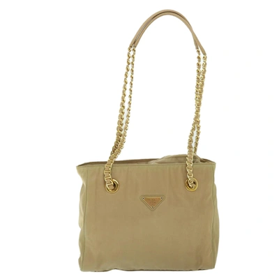 Prada Tessuto Beige Synthetic Shoulder Bag ()