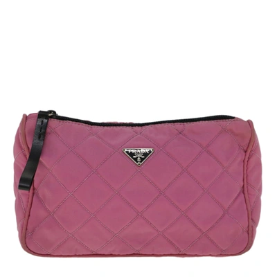 Prada Tessuto Pink Synthetic Clutch Bag ()