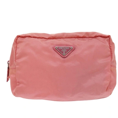 Prada Tessuto Synthetic Clutch Bag () In Pink