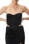 BARDOT LITHIUM STRAPLESS MESH CORSET TOP