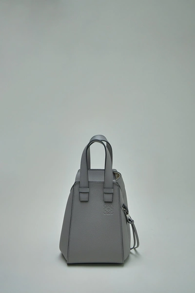 Loewe Compact Leather Hammock Bag In Pearl_grey