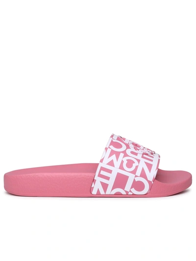 Moncler Jane Rose Rubber Slippers In Pink