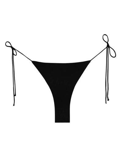 Mikoh Belona Thin String Tie Side Bikini Bottom In Noir In Black