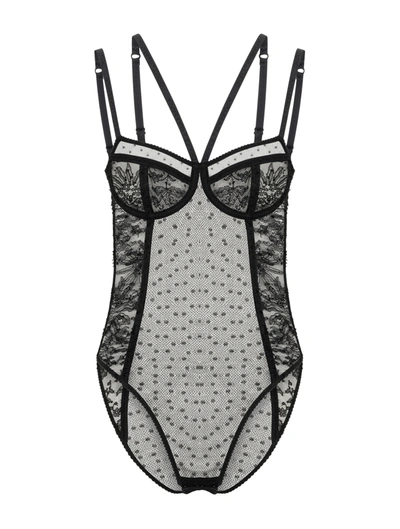 Dolce & Gabbana Black Viscose Blend Underwear Bodysuit