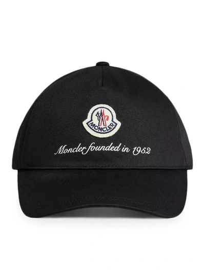 Moncler Logoed Baseball Hat In Black