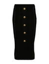 Balmain Midi Skirt In Pa Noir