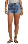 SILVER JEANS CO. BEAU HIGH WAIST ROLL CUFF DENIM SHORTS