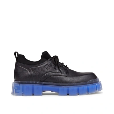 Fendi Leather Derbies In Black