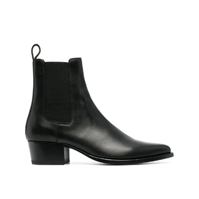 Amiri Leather Ankle Boots In Black