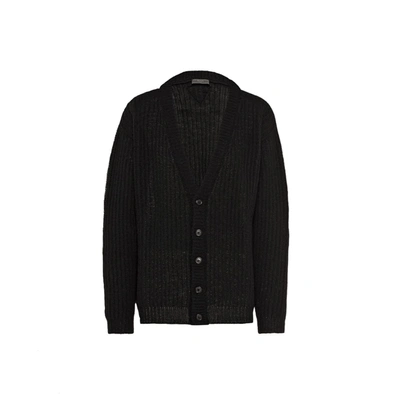 Prada Wool Cardigan In Black