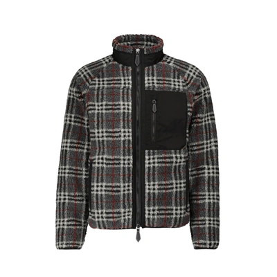 Burberry Checked Jacket In Black