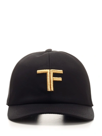 Tom Ford Baseball Cap Tf Logo In Black